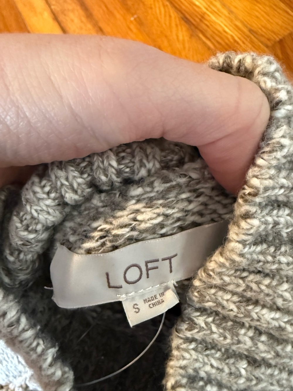 LOFT Marled Gray Knit Turtleneck Sweater - Picture 6 of 6